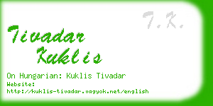 tivadar kuklis business card